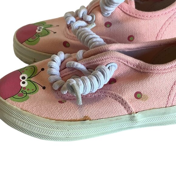 Monkey Toes Ladybug Kids Canvas Tennis Shoes Flutterflies Toddler 7 Spring Laces - Picture 8 of 8